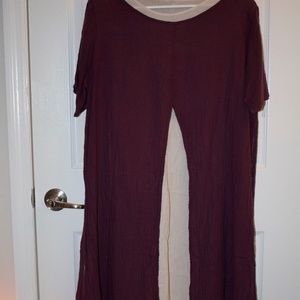 flowy two piece white dress w purple cover up